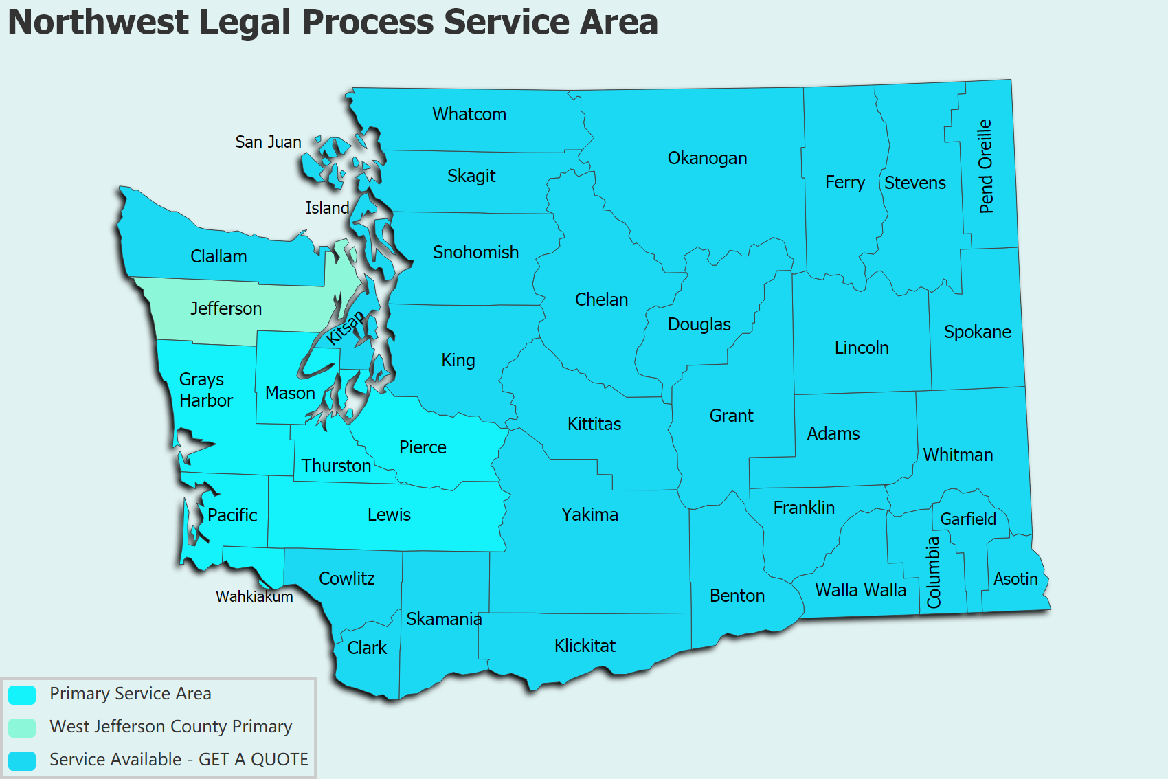 Northwest Legal Process Service Area